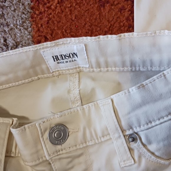 Hudson Luna Super Skinny Cream Cropped Jeans 26 - Picture 4 of 7